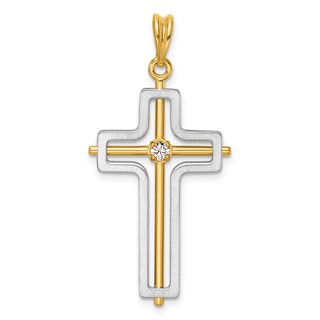 32.4 x 20.4 mm Two Tone Diamond Cross Mounting