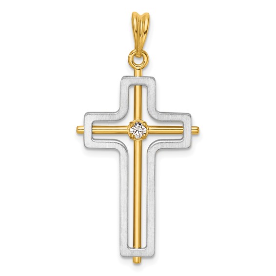 32.4 x 20.4 mm Two Tone Diamond Cross Mounting