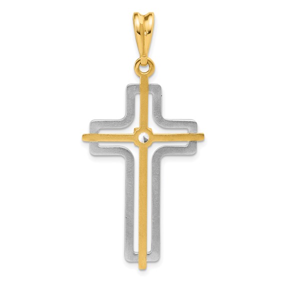 39 x 24.8 mm Two Tone Diamond Cross Mounting