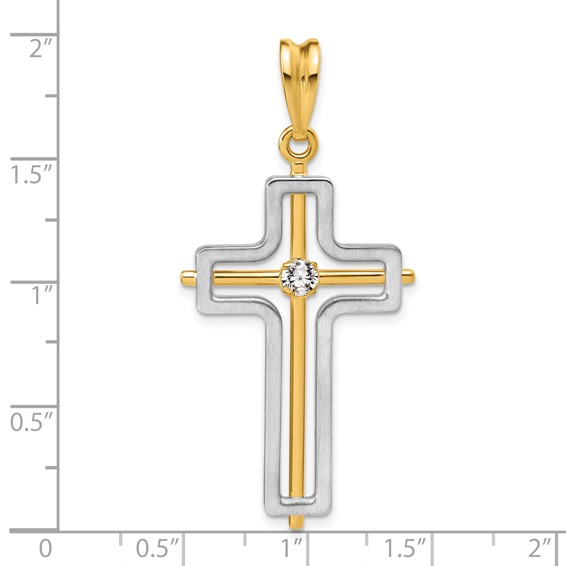 39 x 24.8 mm Two Tone Diamond Cross Mounting
