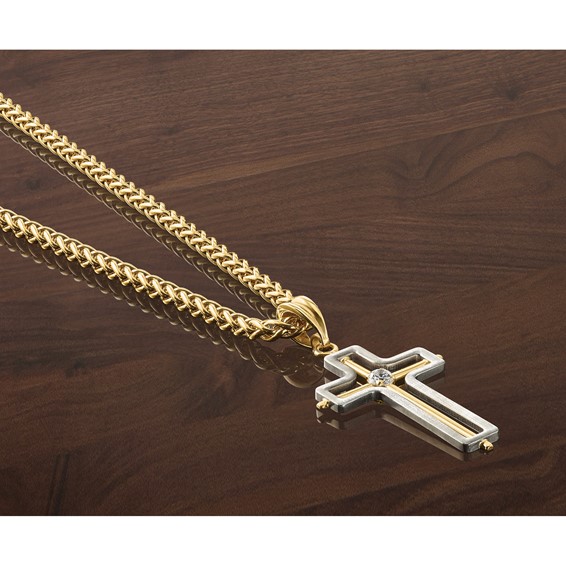 39 x 24.8 mm Two Tone Diamond Cross Mounting