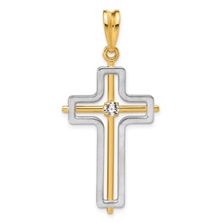 39 x 24.8 mm Two Tone Diamond Cross Mounting