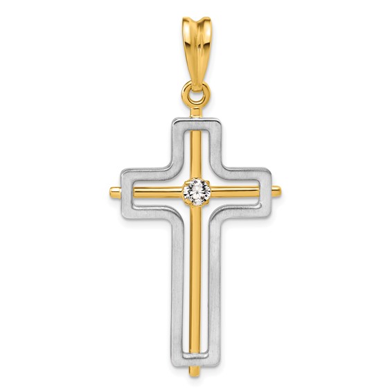39 x 24.8 mm Two Tone Diamond Cross Mounting