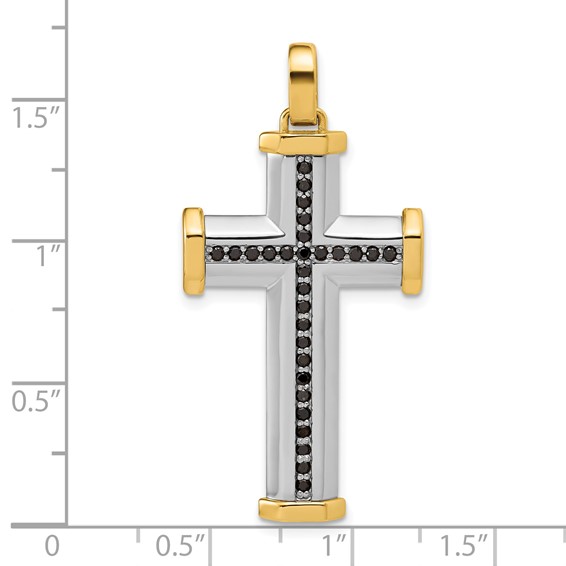 35.8x22mm Two Tone Diamond Cross Mounting