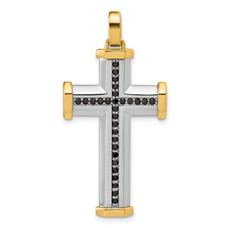 35.8x22mm Two Tone Diamond Cross Mounting