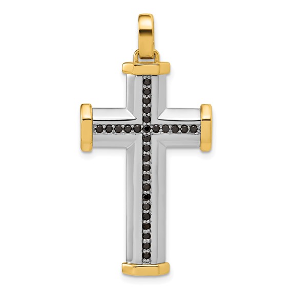 35.8x22mm Two Tone Diamond Cross Mounting
