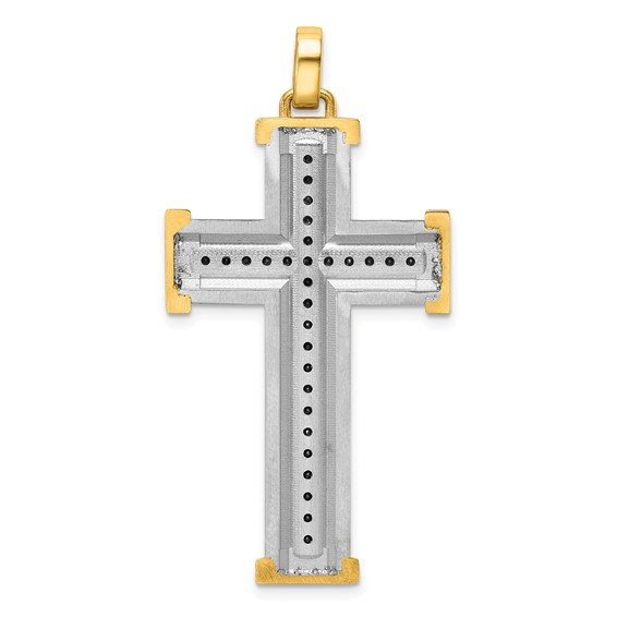 42.96X26.4mm Two Tone Diamond Cross Mounting