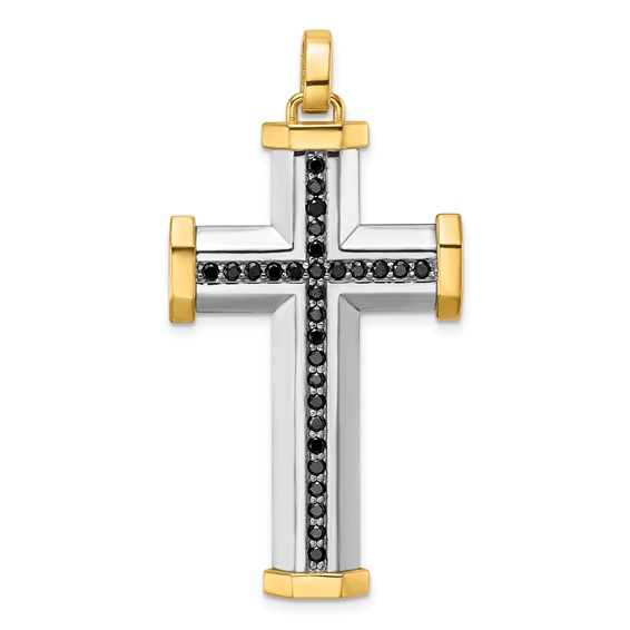 42.96X26.4mm Two Tone Diamond Cross Mounting