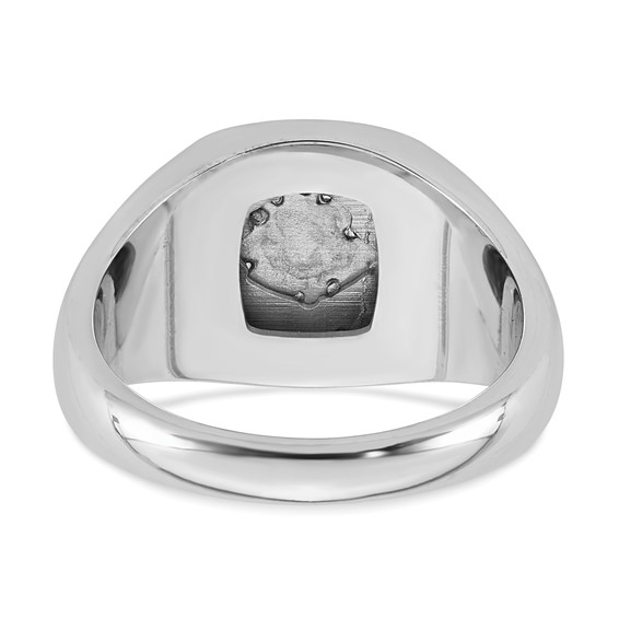 14K Two-tone IBGoodman Men's Black Enamel Masonic Eye Ring