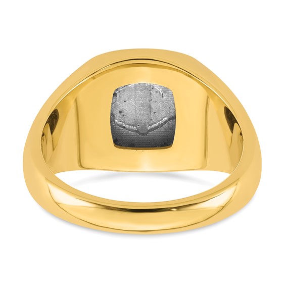 14K Two-tone IBGoodman Men's Black Enamel Masonic Eye Ring