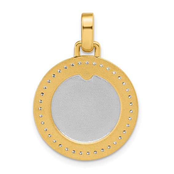 14K Two-tone IBGoodman Lab Grown Diamond Circle Masonic Pendant