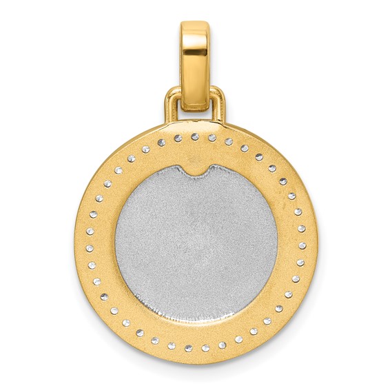 14K Two-tone IBGoodman Lab Grown Diamond Circle Masonic Pendant
