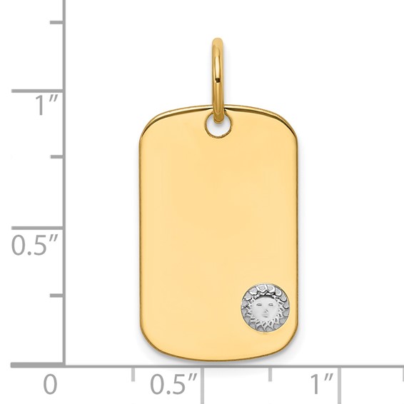 14k Masonic Sun Dog Tag