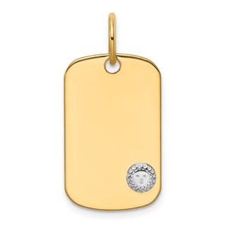 14k Masonic Sun Dog Tag