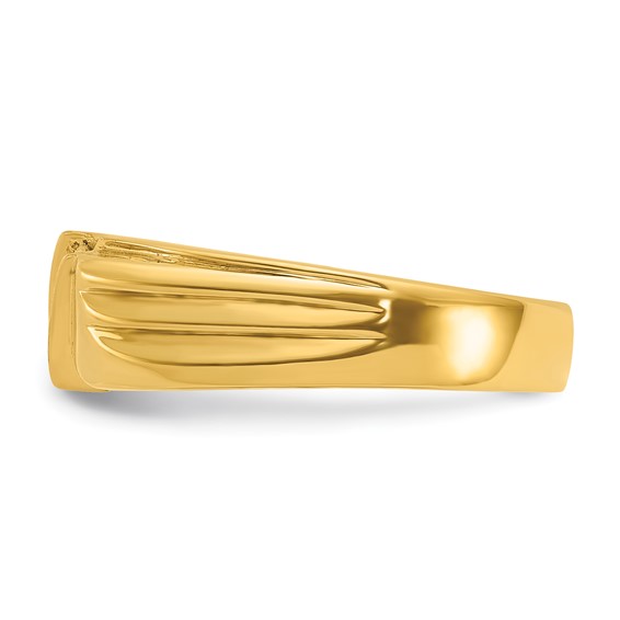 10k IBGoodman Men's Polished and Grooved 3-Stone Ring Mounting