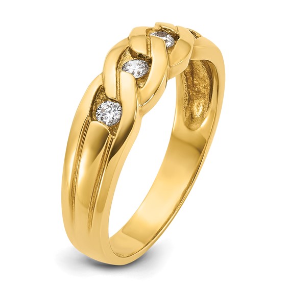 IB Goodman 14k Mens Link Design 1/4 carat Diamond Complete Ring