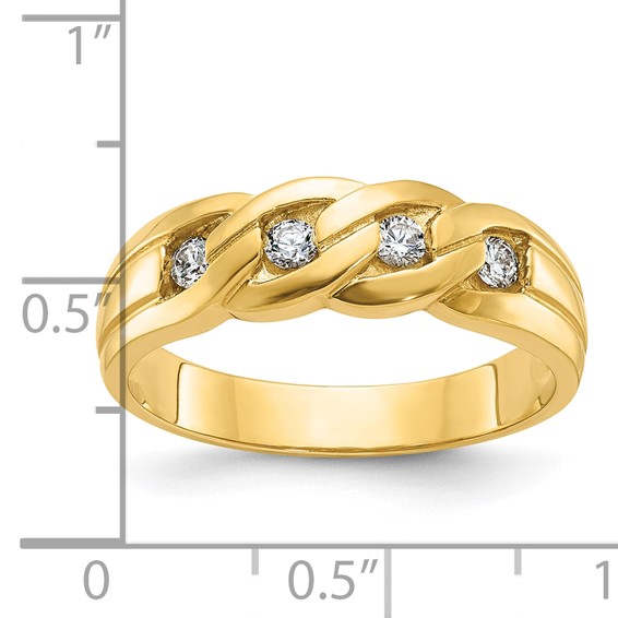 IB Goodman 14k Mens Link Design 1/4 carat Diamond Complete Ring