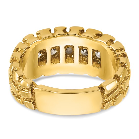 IB Goodman 14k Mens 1 carat Diamond 5-Stone Nugget Complete Ring