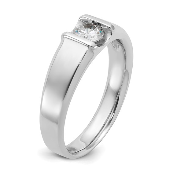 IBGoodman 14k White Gold 1/2 carat Lab Grown Diamond VS/SI+ G+ Complete Men's Ring