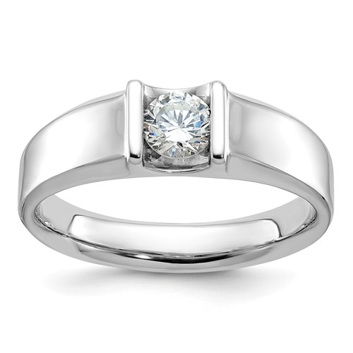 IBGoodman 14K White Gold 0.50 Carat Lab Grown Diamond VS SI+ G+ Complete Men's Ring