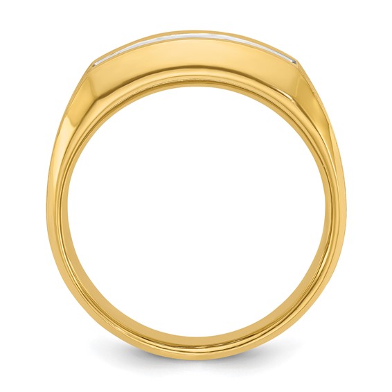 IBGoodman 14k Men's Polished and Satin 5-Stone 1/2 Carat AA Quality Diamond Ring