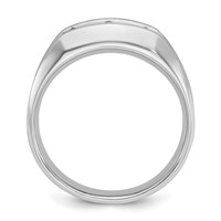IBGoodman 14K White Gold 0.50 Carat Lab Grown Diamond VS SI+ G+ Three Stone Complete Polished and Satin Men's Ring view 2