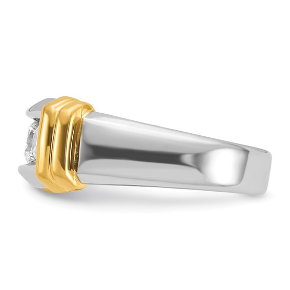 IBGoodman 14k Two-tone 1 carat Lab Grown Diamond VS/SI+ G+ Complete Men's Ring