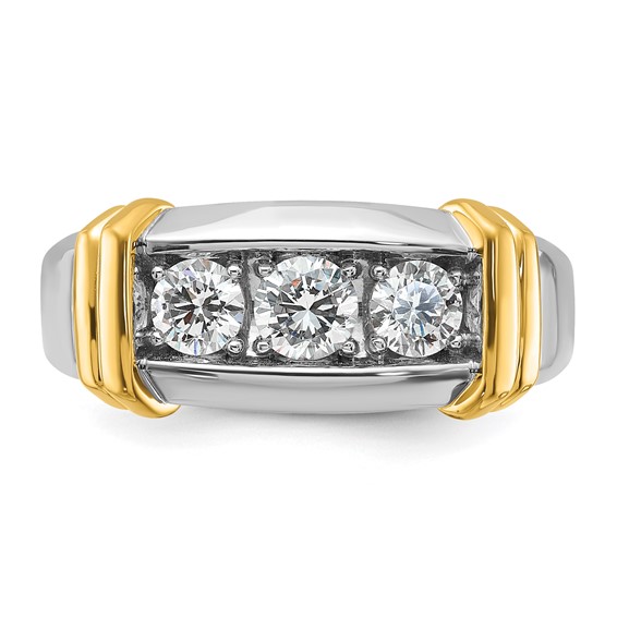 IBGoodman 14k Two-tone 1 carat Lab Grown Diamond VS/SI+ G+ Complete Men's Ring