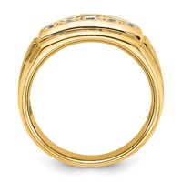 IBGoodman 14K Yellow Gold Polished and Satin Five Stone Men's Ring Mounting view 3
