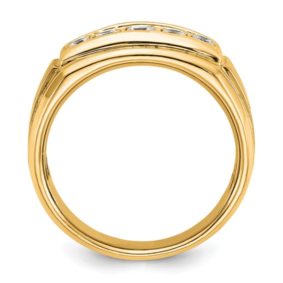 IBGoodman 14k Polished and Satin Five Stone Men's Ring Mounting