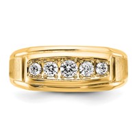 IBGoodman 14K Yellow Gold Polished and Satin Five Stone Men's Ring Mounting view 5