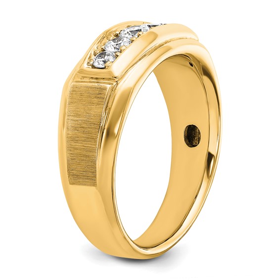 IBGoodman 14k Polished and Satin Five Stone Men's Ring Mounting