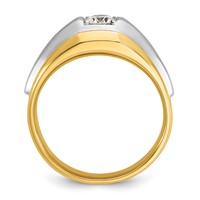 IBGoodman 14K Two-tone 0.38 Carat Lab Grown Diamond VS SI+ G+ Complete Polished and Satin Men's Ring view 2