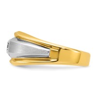 IBGoodman 14K Two-tone 0.38 Carat Lab Grown Diamond VS SI+ G+ Complete Polished and Satin Men's Ring view 3