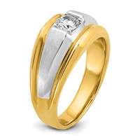 IBGoodman 14K Two-tone 0.38 Carat Lab Grown Diamond VS SI+ G+ Complete Polished and Satin Men's Ring view 5
