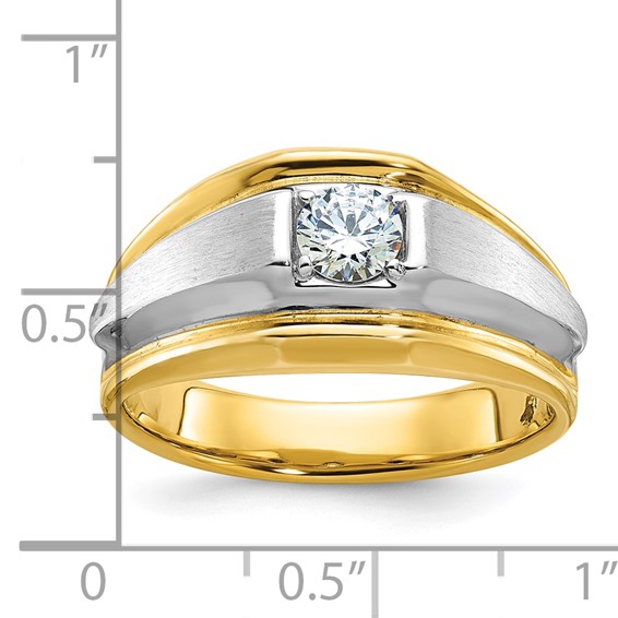 IB Goodman 14k Two-tone Mens Polished and Satin Diamond Ring Mounting