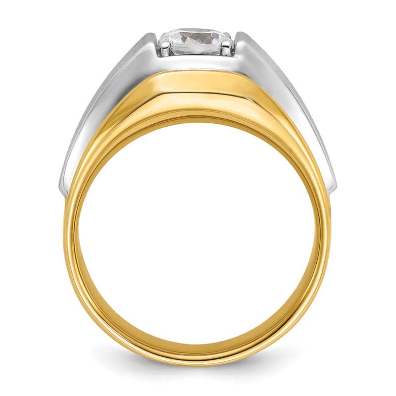 IBGoodman 14k Two-tone 1 carat Lab Grown Diamond VS/SI+ G+ Complete Polished and Brushed Men's Band