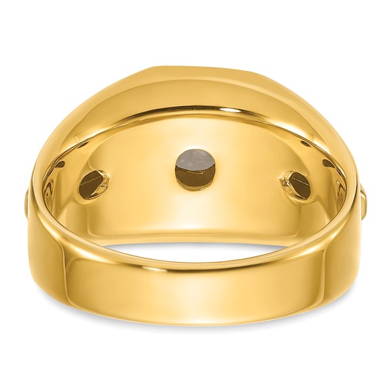 IBGoodman 14k Two-tone 1 carat Lab Grown Diamond VS/SI+ G+ Complete Polished and Brushed Men's Band