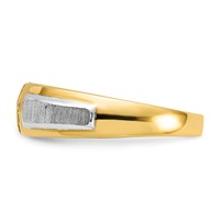 IBGoodman 14K Two-tone Polished and Satin Men's Three Stone Ring Mounting view 5