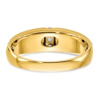 IBGoodman 14K Two-tone 0.12 Carat Lab Grown Diamond VS SI+ G+ Complete Polished and Satin Men's Three Stone Ring view 5