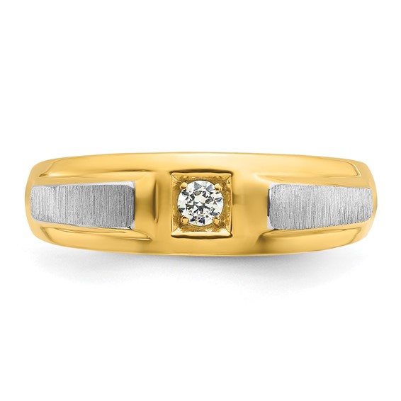 10k Two-tone IBGoodman Men's Polished and Satin Diamond Ring Mounting