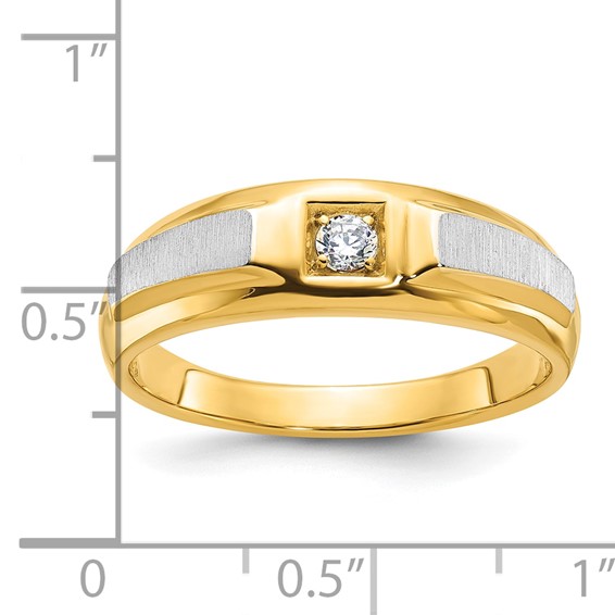 10k Two-tone IBGoodman Men's Polished and Satin Diamond Ring Mounting