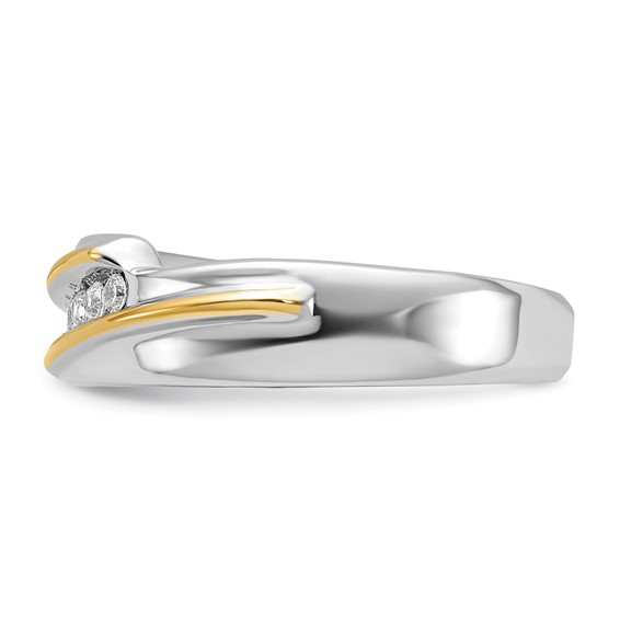 IBGoodman 14k Two-tone 1/6 carat Lab Grown Diamond VS/SI+ G+ Complete Polished Men's Five Stone Ring