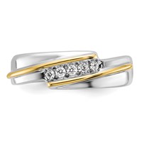 IBGoodman 14K Two-tone Polished Men's Five Stone Ring Mounting view 5