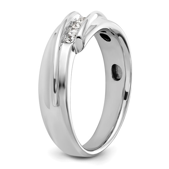 IBGoodman 14k Two-tone Men's Polished 5-Stone 1/6 Carat AA Quality Diamond Ring