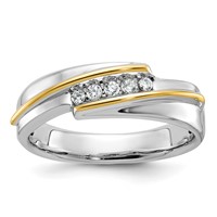 IBGoodman 14K Two-tone Polished Men's Five Stone Ring Mounting view 1
