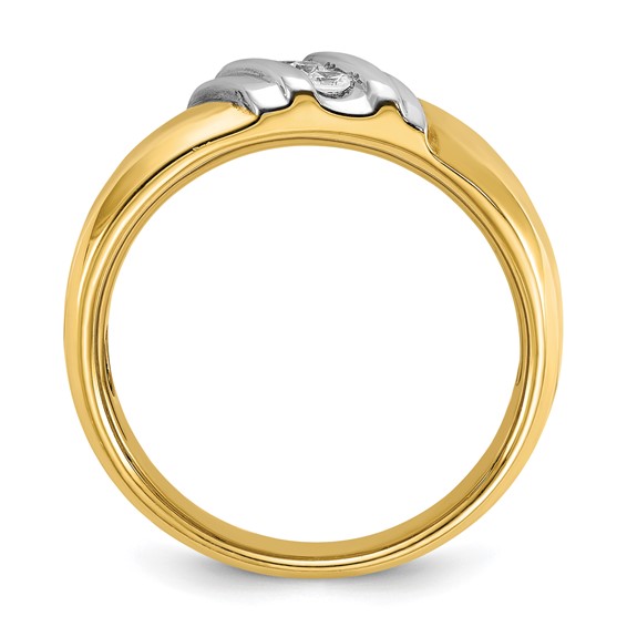 IBGoodman 14k Two-tone 1/6 carat Lab Grown Diamond VS/SI+ G+ Complete Polished Men's Ring