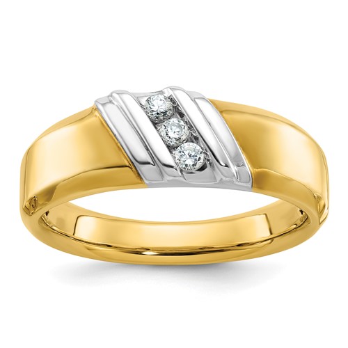 IBGoodman 14K Two-tone 0.17 Carat Lab Grown Diamond VS SI+ G+ Complete Polished Men's Ring