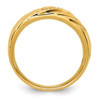 IBGoodman 14K with White Rhodium Polished and Grooved Men's Ring Mounting view 2