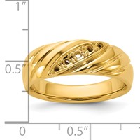 IBGoodman 14K with White Rhodium Polished and Grooved Men's Ring Mounting view 3